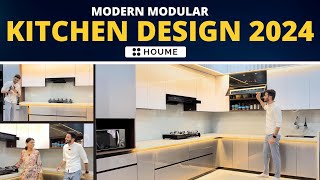 Modular Kitchen tour video for 2024 I Modern modular kitchen design ideas in hindi  houmeindia [upl. by Hobbs]