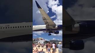 Landing At St Martin Airport Is so Risky amp Dramatic maverickflix viral militaryaircraft aviation [upl. by Lekzehcey943]