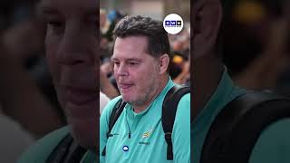 ICYMI Rassie Erasmus gets tearyeyed as South Africans welcome the Bokke home [upl. by Enyrehtak130]