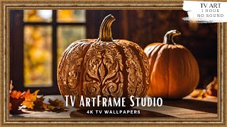 4K Frame TV Art Carved Pumpkin  TV Background  Wallpaper   Relaxing TV Art Screensaver [upl. by Aneerhs467]