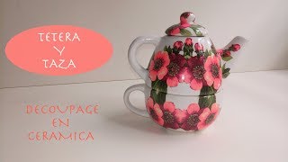 🌟 DIY 🌟DECOUPAGE EN CERAMICA SUPER FACIL [upl. by Enajaras376]