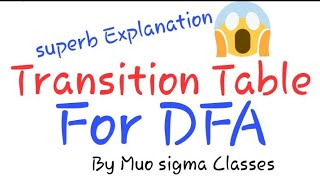 Transition table for DFA amp NFA Theory of computation Automata for uptugate in HINDI [upl. by Dorotea]