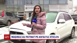 Polei și accidente în lanț în București în prima seară de iarnă veritabilă [upl. by Blackington20]