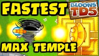 BLOONS TOWER DEFENSE 5 ROUND 29 MAX TEMPLE OF THE MONKEY GOD  WORLD RECORD EARLIEST MAX TEMPLE [upl. by Vaas180]