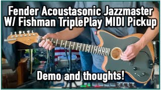 NEW Fender Acoustasonic Jazzmaster Demo  MIDI Added [upl. by Bergman]