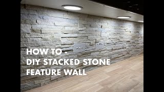 HOW TO  Stacked stone veneer feature wall  splash back install DIY [upl. by Ayiak]