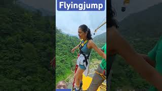 Flyingjumig clip zipline adventure travel adrenaline funny bollywood song music newsong lo [upl. by Eniretak]