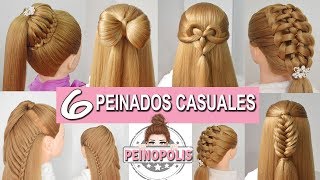 6 Peinados Faciles y Rapidos con Trenzas de Moda para FiestasClasesNiñas [upl. by Arde579]