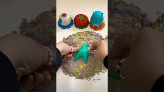 Kinetic sand with little fingers39💚💜💗💙foryou relaxing satisfying [upl. by Iggie]