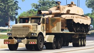 GTA 5 HEAVY WEAPONIZED MILITARY VEHICLES HAULING GTA 5 Gunrunning Concept [upl. by Timus]