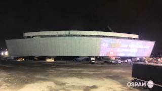 Time Lapse  Evolução da obra do painel da Arena Corinthians  OSRAM [upl. by Mulderig]