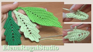 How To CROCHET Leaf EARRINGS [upl. by Hunley]