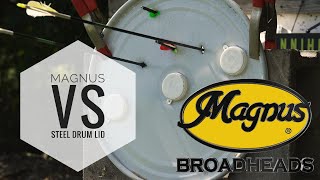 Magnus Broadheads  Durability Test with a Steel Drum Lid [upl. by Wit]