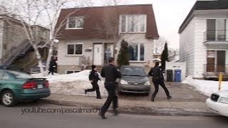 Multiple cops run for backup  Les policiers de Longueuil accourent 2252014 [upl. by Arikehs]