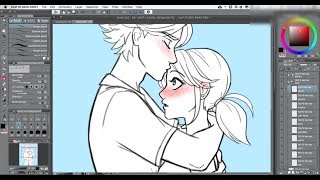 Speed Paint Adrienette Forehead Kiss Miraculous Ladybug Fanfiction Art [upl. by Alenoel]