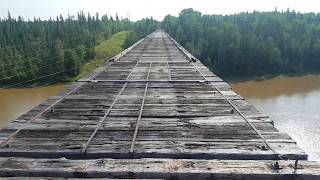 Abitibi River Train Bridge East  Cochrane Ontario  August 20 2017 [upl. by Sitsuj]