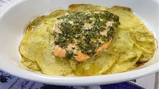 119 Salmone al forno con patate  Secondo piatto [upl. by Intosh845]