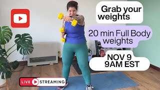 GET FIT FAST 20 MINUTES LIVE FULL BODY RESISTANCE [upl. by Jalbert]