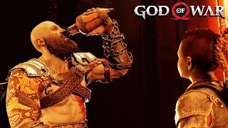 God of War 4  Kratos and Atreus find Greek Relics and taste Lemnian Wine [upl. by Olnek42]