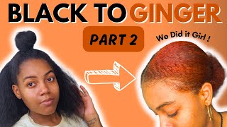 DYING MY NATURAL HAIR FROM BLACK TO GINGER  NO BLEACH  STEP BY STEP  L’OREAL HICOLOR [upl. by Nivaj]