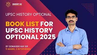 UPSC History Optional  Book List for UPSC History Optional 2025  Diademy IAS [upl. by Chrissa40]