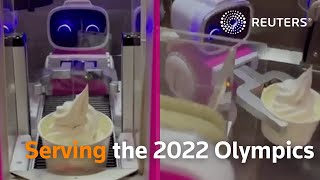 Robots help with social distancing at the Beijing Winter Olympics [upl. by Nnewg762]