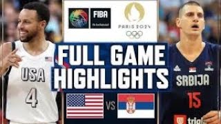 Team USA vs Serbia Basketball game highlights Half 3 4 ⧸ final at Paris 2024 Olympics [upl. by Shargel]