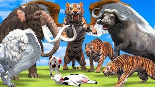 Prehistoric Mammals vs Albino Mammals Itself vs Mammoth vs Woolly Mammoth Animal Tiger Elephant [upl. by Nolur339]