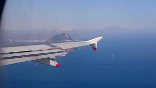 Landing at Gibraltar Airport  circling The Rock [upl. by Acinna]