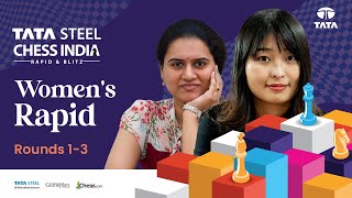 Tata Steel Chess India Womens Rapid 2023 Rds 13  Ju Wenjun Irina Krush amp Divya Kickoff Day 1 [upl. by Nilak]