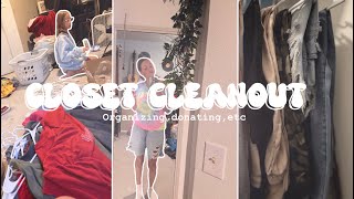 CLOSET CLEANOUT 💖 Organizing and Donating clothes [upl. by Berriman]