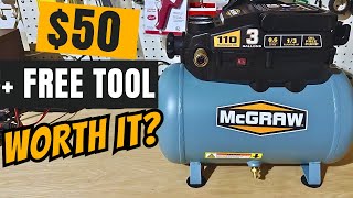 McGraw 3 Gallon Air Compressor Review  Does it Suck [upl. by Kcirddehs]