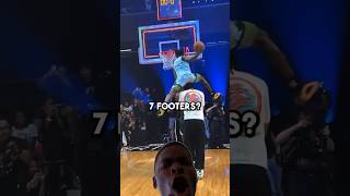 basketball REACTION JUMPING OVER GIANTS basketballshorts [upl. by Annahs916]