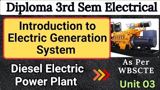 Diesel Electric Power Plant Diploma 3rd Sem EE 2024  Introduction to Electric Generation System [upl. by Akeenat291]