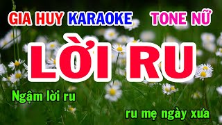 Karaoke Lời Ru Tone Nữ Nhạc Sống gia huy beat [upl. by Taffy]