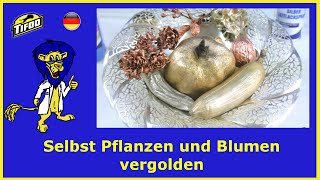 Selbst Pflanzen amp Blumen vergolden  versilbern  Galvanoplastik selbst gemacht [upl. by Gan]