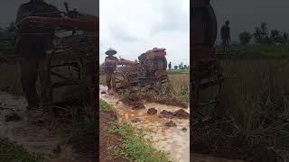 Traktor menyisir bagian kanan lahan traktorsawah bajaksawah shorts [upl. by Ringler]