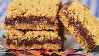 Date Squares Recipe Demonstration  Joyofbakingcom [upl. by Ruomyes358]