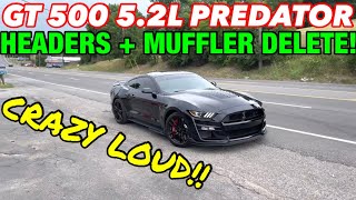 2020 Ford Mustang GT 500 52L SUPERCHARGED V8 PREDATOR w LONG TUBE HEADERS amp MUFFLER DELETE [upl. by Anaert]