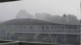 Possible tornado rips off hotel roof in West Yarmouth Massachusetts [upl. by Acebber]