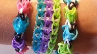 RAINBOW LOOM TRIPLE SINGLE BRACELET EASY [upl. by Boeke]