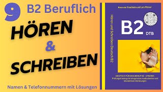 B2 Beruflich Hören und Schreiben Deutsch TEST für den Beruf B2 Telefonnummern amp Namen mit Lösungen [upl. by Ruskin]