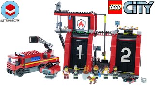 LEGO City 60414 Fire Station with Fire Truck – LEGO Speed Build Review [upl. by Zeuqcaj544]