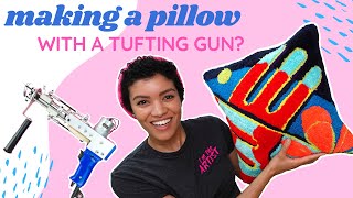 How I Made a PILLOW with my RUG TUFTING GUN  Sam Made That [upl. by Dagley]