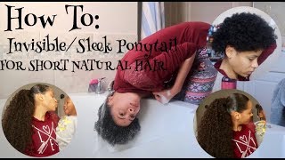 HOW TO Invisiblesleek ponytail natural hair Jamaican Ripple wave [upl. by Nnairret]