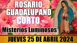 EL SANTO ROSARIO CORTO DE HOY JUEVES 25 DE ABRIL 2024 🌷 MISTERIOS LUMINOSOS 🙏 ROSARIOS GUADALUPANO [upl. by Fiora]