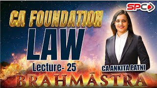 CA FOUNDATION LAW BRAHMASTRA 25 PARTNERSHIP ACT BY CA ANKITA PATNI [upl. by Aurelie]