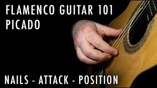 Flamenco Guitar 101  05  Picado Nail  Attack  Position [upl. by Rosane]