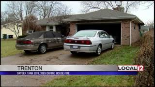 Oxygen tank blows up inside home [upl. by Otit]