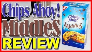 Chips Ahoy Middles Cookie Review  Soft Chocolate Chip Cookies with Chocolate in the Middle [upl. by Maddalena719]